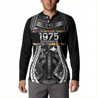 Independen Stet bilong Papua Niugini 1975 Button Sweatshirt Black Tribal Papua New Guinea Province Flag LT9 - Polynesian Pride