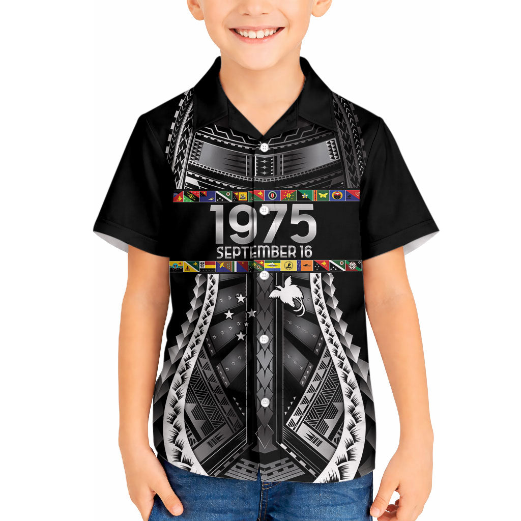 Independen Stet bilong Papua Niugini 1975 Hawaiian Shirt Black Tribal Papua New Guinea Province Flag LT9 - Polynesian Pride