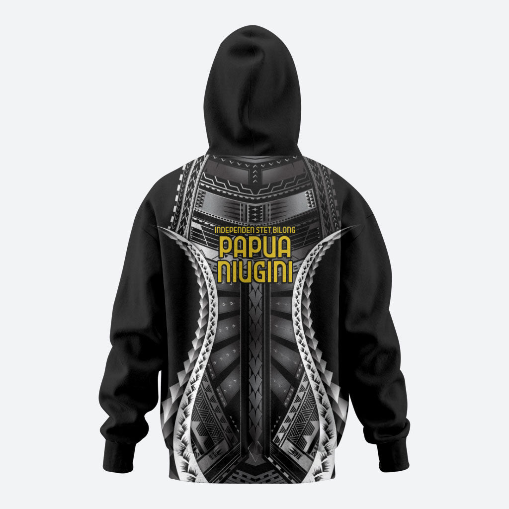 Independen Stet bilong Papua Niugini 1975 Hoodie Black Tribal Papua New Guinea Province Flag LT9 - Polynesian Pride