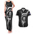New Zealand Aotearoa Rugby Couples Matching Tank Maxi Dress and Hawaiian Shirt Black Fern Maori Tribal Sporty Style LT9 Black - Polynesian Pride