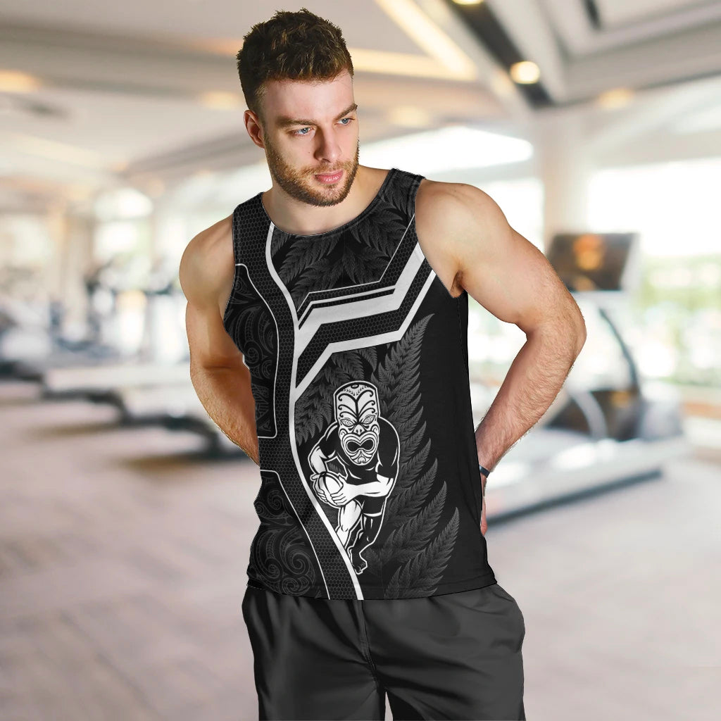 New Zealand Aotearoa Rugby Men Tank Top Black Fern Maori Tribal Sporty Style LT9 - Polynesian Pride