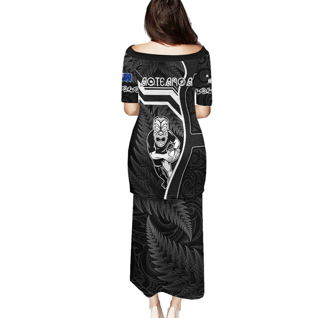 New Zealand Aotearoa Rugby Puletasi Black Fern Maori Tribal Sporty Style LT9 - Polynesian Pride