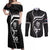 Custom New Zealand Aotearoa Rugby Couples Matching Off Shoulder Maxi Dress and Long Sleeve Button Shirts Black Fern Maori Tribal Sporty Style LT9 Black - Polynesian Pride