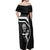 Custom New Zealand Aotearoa Rugby Off Shoulder Maxi Dress Black Fern Maori Tribal Sporty Style LT9 - Polynesian Pride