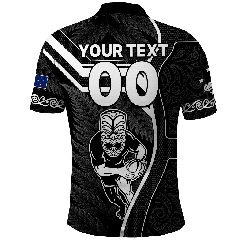 Custom New Zealand Aotearoa Rugby Polo Shirt Black Fern Maori Tribal Sporty Style LT9 - Polynesian Pride