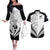 New Zealand Rugby Couples Matching Off The Shoulder Long Sleeve Dress and Hawaiian Shirt Proud Aoteroa Stylised Maori Koru LT9 Black - Polynesian Pride