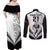 Custom New Zealand Rugby Couples Matching Off Shoulder Maxi Dress and Long Sleeve Button Shirts Proud Aoteroa Stylised Maori Koru LT9 - Polynesian Pride