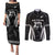 New Zealand Aotearoa Rugby Couples Matching Puletasi Dress and Long Sleeve Button Shirt Haka Dance Mixed Silver Fern Sporty Style LT9 Black - Polynesian Pride