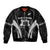 New Zealand Aotearoa Rugby Sleeve Zip Bomber Jacket Haka Dance Mixed Silver Fern Sporty Style LT9 Unisex Black - Polynesian Pride