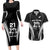 Custom New Zealand Aotearoa Rugby Couples Matching Long Sleeve Bodycon Dress and Hawaiian Shirt Haka Dance Mixed Silver Fern Sporty Style LT9 Black - Polynesian Pride