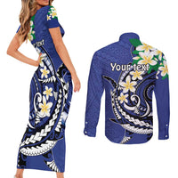 FSM Chuuk State Polynesian Shark Tattoo Personalised Couples Matching Short Sleeve Bodycon Dress and Long Sleeve Button Shirt