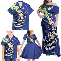 FSM Chuuk State Polynesian Shark Tattoo Personalised Family Matching Off Shoulder Maxi Dress and Hawaiian Shirt LT9 - Polynesian Pride