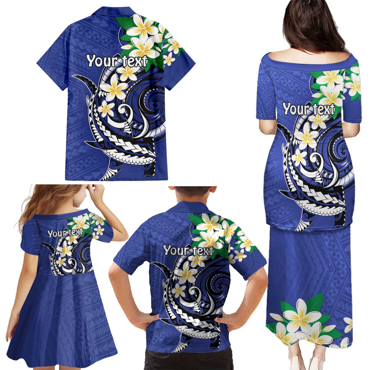 FSM Chuuk State Polynesian Shark Tattoo Personalised Family Matching Puletasi and Hawaiian Shirt LT9 - Polynesian Pride