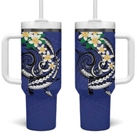 FSM Chuuk State Polynesian Shark Tattoo Personalised Tumbler With Handle LT9 One Size: 40 oz Blue - Polynesian Pride