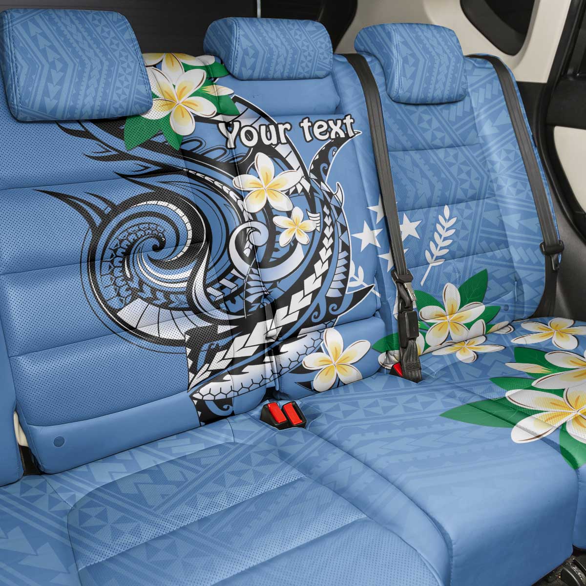 FSM Kosrae Polynesian Shark Tattoo Personalised Back Car Seat Cover