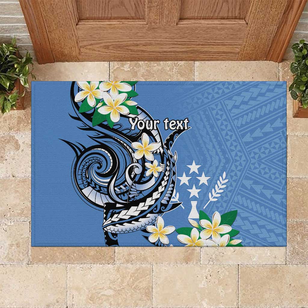 FSM Kosrae Polynesian Shark Tattoo Personalised Rubber Doormat