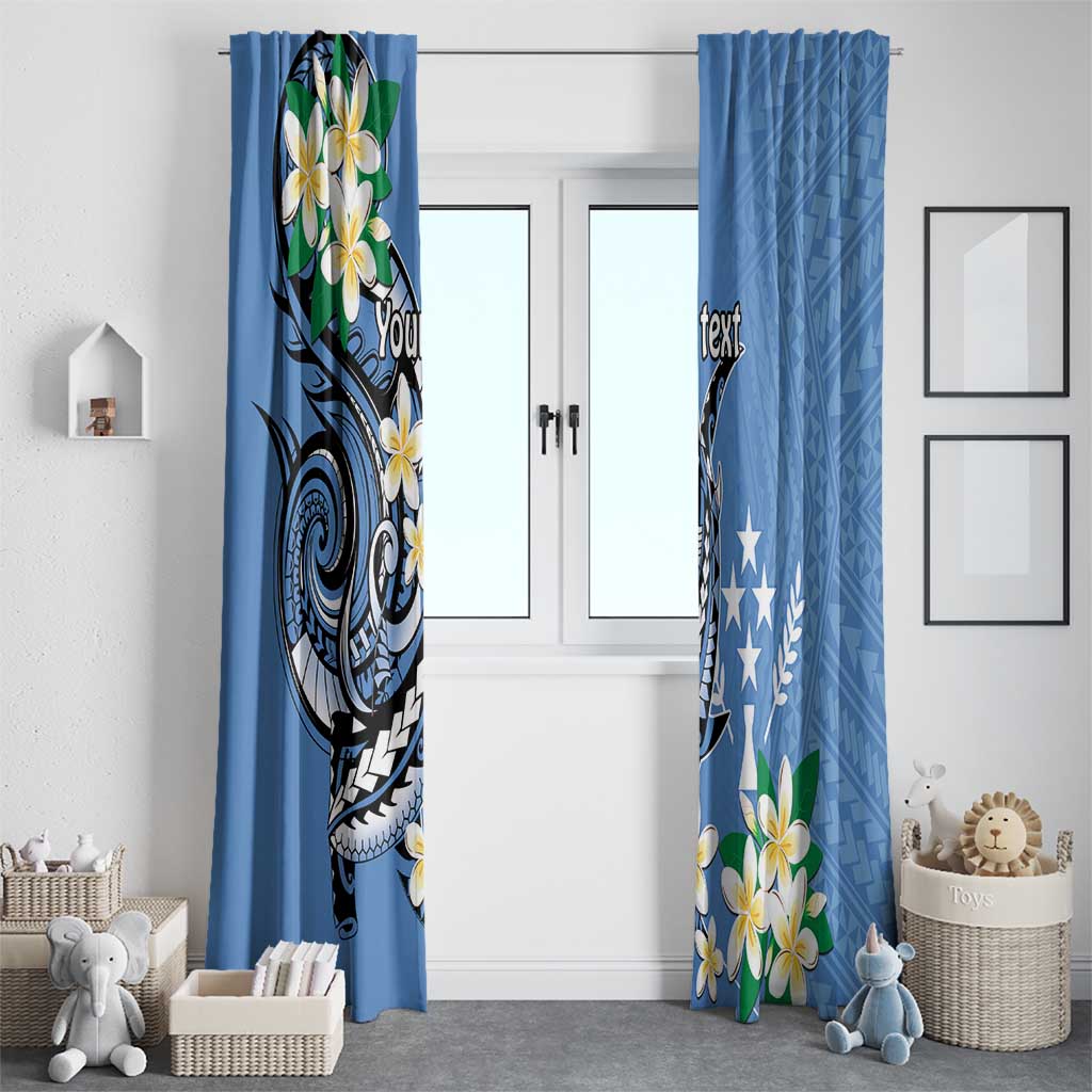 FSM Kosrae Polynesian Shark Tattoo Personalised Window Curtain