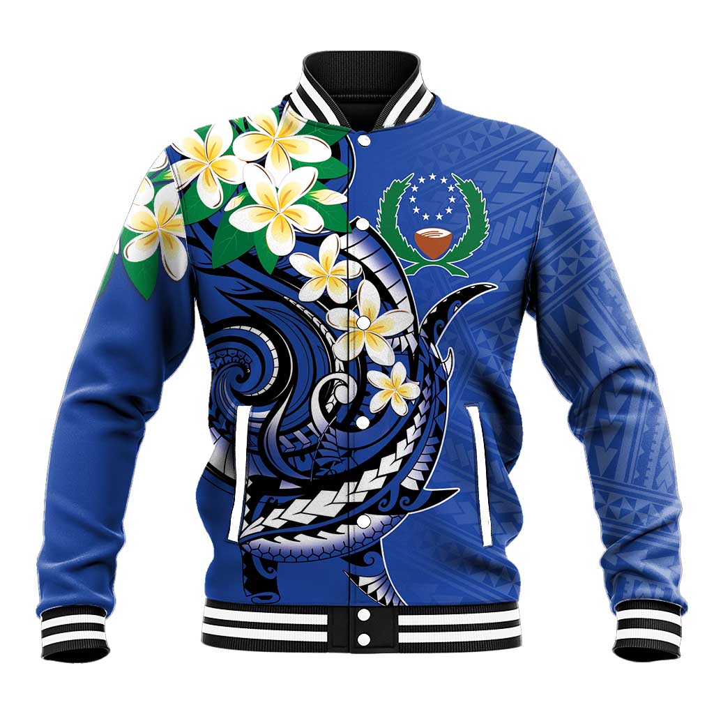 FSM Pohnpei Polynesian Shark Tattoo Personalised Baseball Jacket