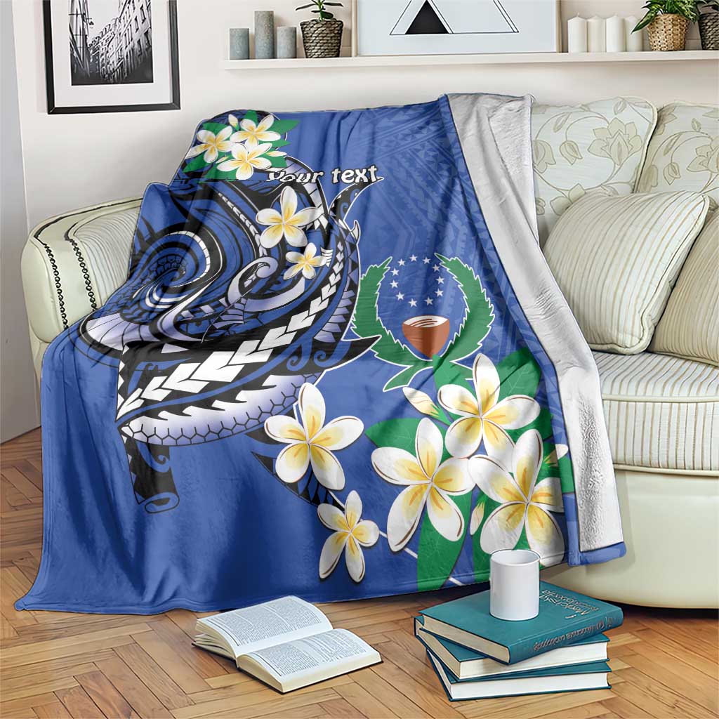 FSM Pohnpei Polynesian Shark Tattoo Personalised Blanket LT9 Blue - Polynesian Pride