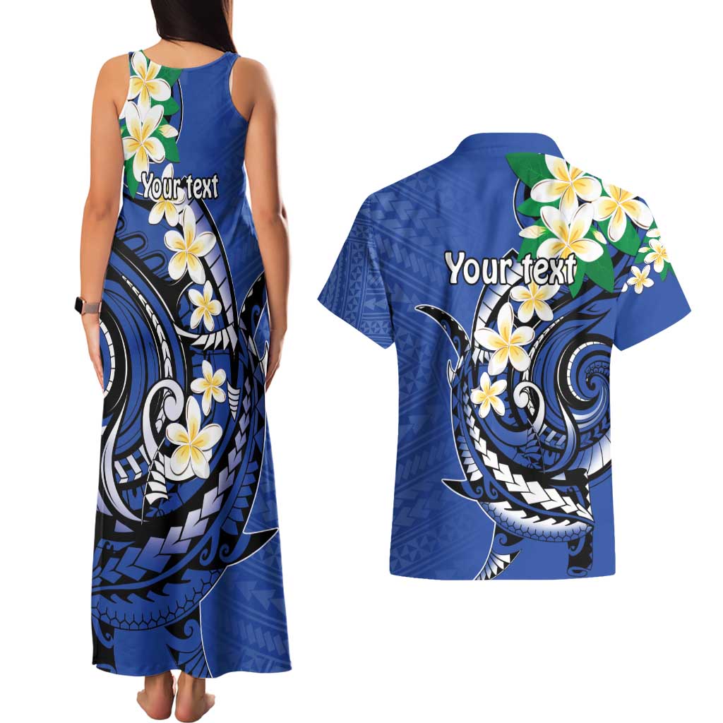 FSM Pohnpei Polynesian Shark Tattoo Personalised Couples Matching Tank Maxi Dress and Hawaiian Shirt