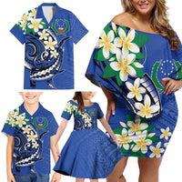 FSM Pohnpei Polynesian Shark Tattoo Personalised Family Matching Off Shoulder Short Dress and Hawaiian Shirt LT9 - Polynesian Pride