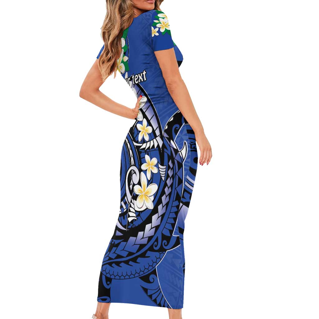 FSM Pohnpei Polynesian Shark Tattoo Personalised Family Matching Short Sleeve Bodycon Dress and Hawaiian Shirt