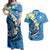 FSM Yap State Polynesian Shark Tattoo Personalised Couples Matching Off Shoulder Maxi Dress and Hawaiian Shirt