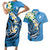 FSM Yap State Polynesian Shark Tattoo Personalised Couples Matching Short Sleeve Bodycon Dress and Hawaiian Shirt