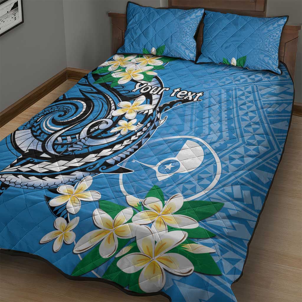 FSM Yap State Polynesian Shark Tattoo Personalised Quilt Bed Set