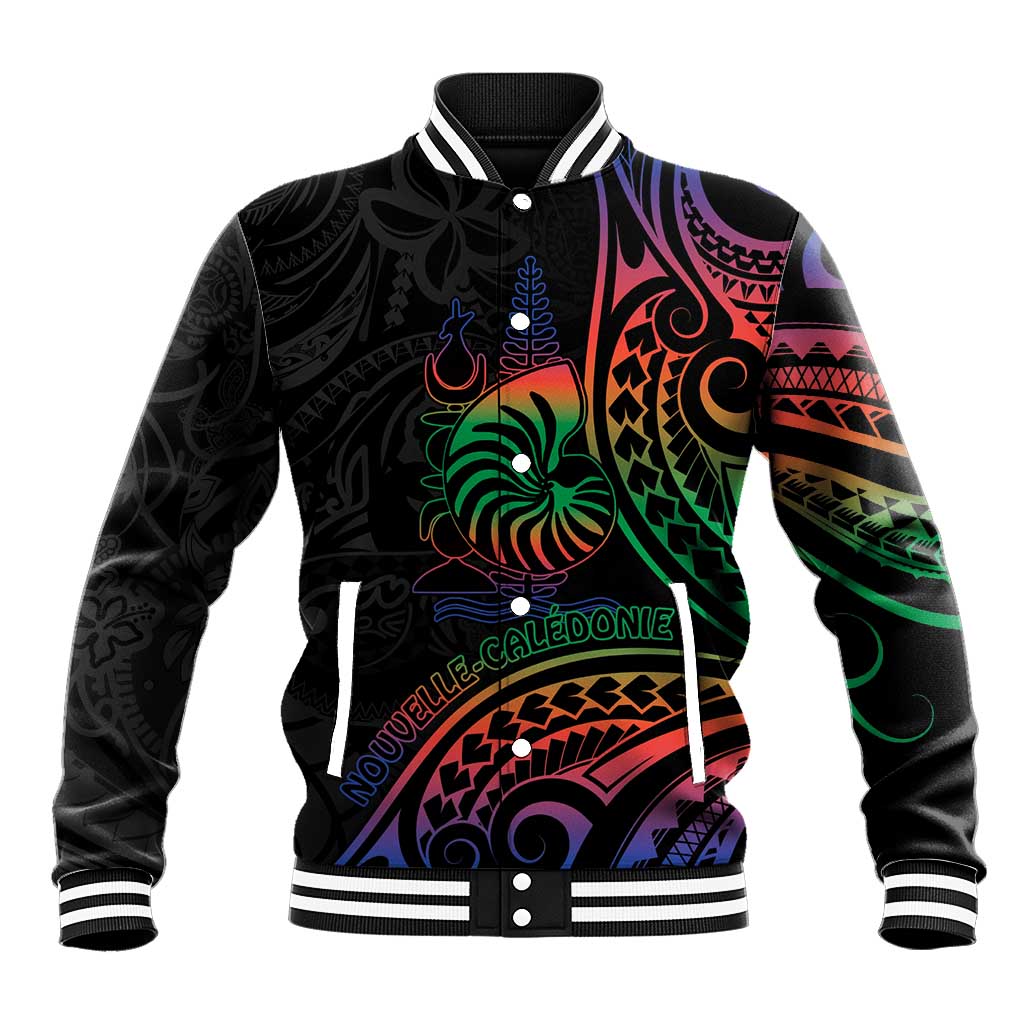 New Caledonia Polynesian Tatoo Personalised Baseball Jacket LT9 Unisex Black - Polynesian Pride