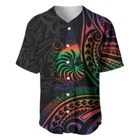 New Caledonia Polynesian Tatoo Personalised Baseball Jersey LT9 Black - Polynesian Pride