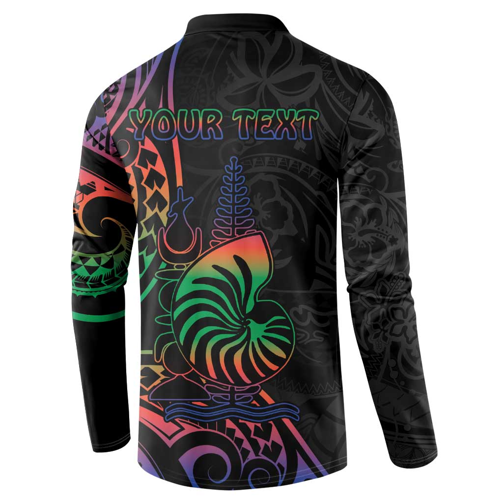 New Caledonia Polynesian Tatoo Personalised Button Sweatshirt LT9 - Polynesian Pride