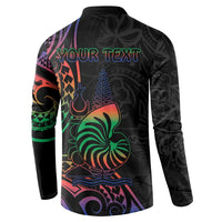 New Caledonia Polynesian Tatoo Personalised Button Sweatshirt LT9 - Polynesian Pride