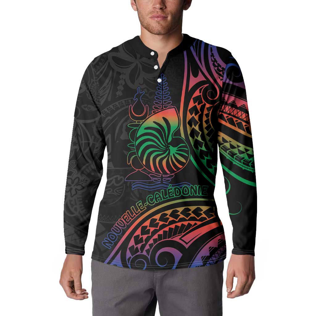 New Caledonia Polynesian Tatoo Personalised Button Sweatshirt LT9 - Polynesian Pride