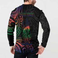 New Caledonia Polynesian Tatoo Personalised Button Sweatshirt LT9 - Polynesian Pride