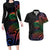 New Caledonia Polynesian Tatoo Personalised Couples Matching Long Sleeve Bodycon Dress and Hawaiian Shirt