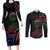 New Caledonia Polynesian Tatoo Personalised Couples Matching Long Sleeve Bodycon Dress and Long Sleeve Button Shirt