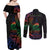 New Caledonia Polynesian Tatoo Personalised Couples Matching Off Shoulder Maxi Dress and Long Sleeve Button Shirt