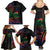 New Caledonia Polynesian Tatoo Personalised Family Matching Summer Maxi Dress and Hawaiian Shirt