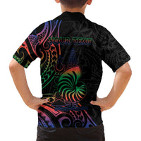 New Caledonia Polynesian Tatoo Personalised Family Matching Tank Maxi Dress and Hawaiian Shirt