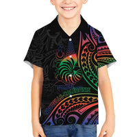 New Caledonia Polynesian Tatoo Personalised Family Matching Tank Maxi Dress and Hawaiian Shirt