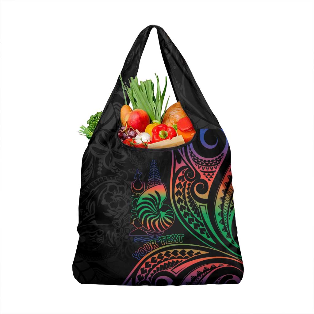 New Caledonia Polynesian Tatoo Personalised Grocery Bag LT9 1-pack One Size Black - Polynesian Pride