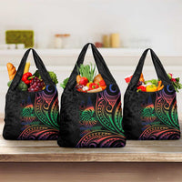 New Caledonia Polynesian Tatoo Personalised Grocery Bag LT9 3-pack One Size Black - Polynesian Pride