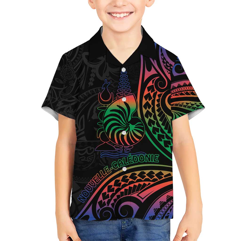 New Caledonia Polynesian Tatoo Personalised Kid Hawaiian Shirt