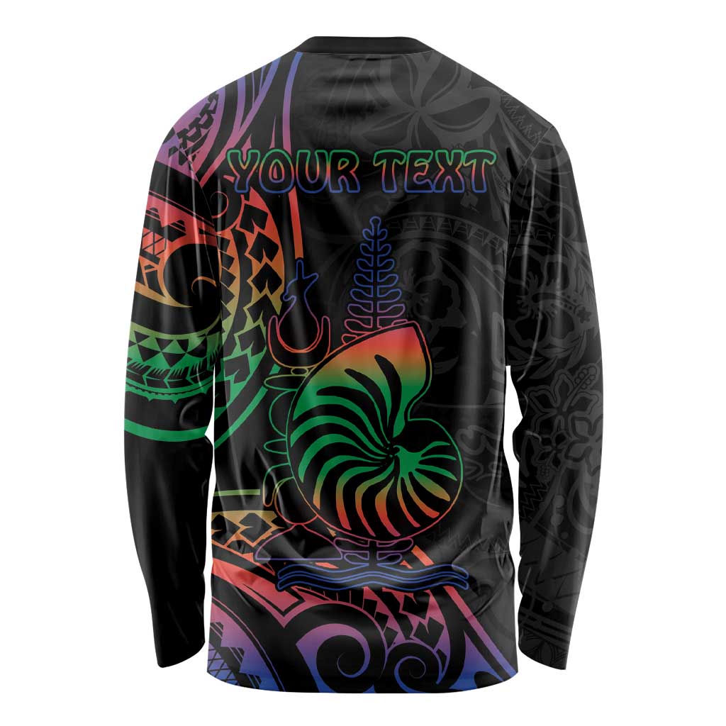 New Caledonia Polynesian Tatoo Personalised Long Sleeve Shirt
