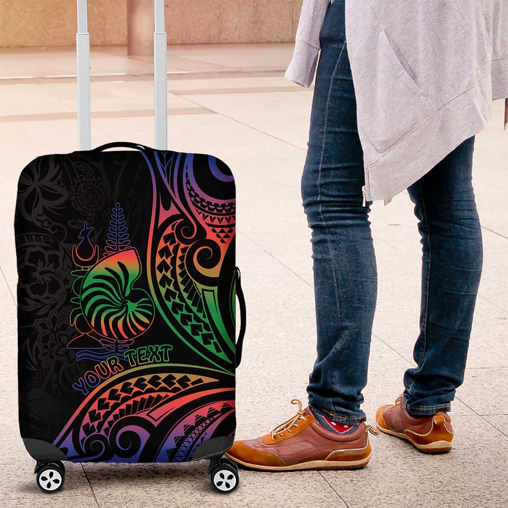 New Caledonia Polynesian Tatoo Personalised Luggage Cover LT9 Black - Polynesian Pride