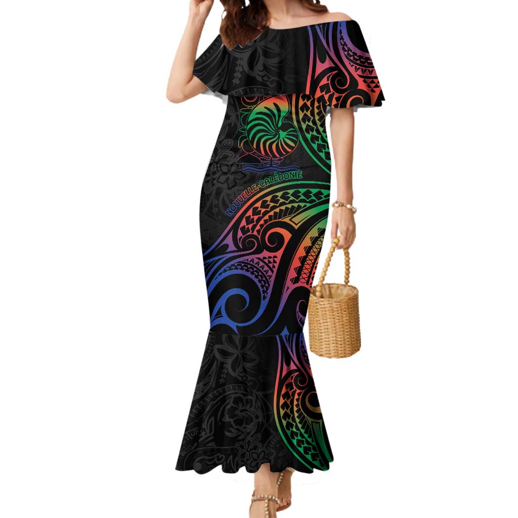 New Caledonia Polynesian Tatoo Personalised Mermaid Dress