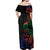 New Caledonia Polynesian Tatoo Personalised Off Shoulder Maxi Dress