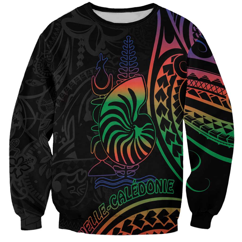 New Caledonia Polynesian Tatoo Personalised Sweatshirt LT9 Unisex Black - Polynesian Pride