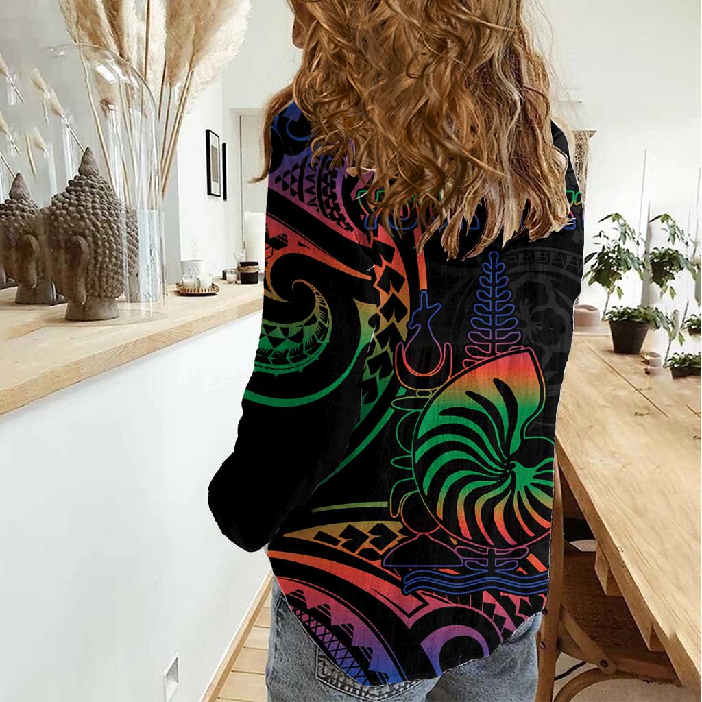 New Caledonia Polynesian Tatoo Personalised Women Casual Shirt LT9 - Polynesian Pride